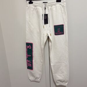 NWT Care Casual Beverly Hills Classic Cotton Sweatpants in White. Size XS/S.
